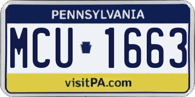 PA license plate MCU1663