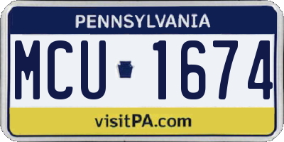PA license plate MCU1674