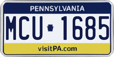PA license plate MCU1685