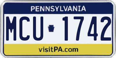 PA license plate MCU1742