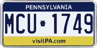 PA license plate MCU1749