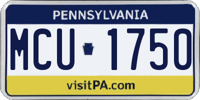 PA license plate MCU1750