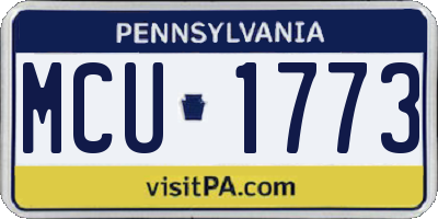 PA license plate MCU1773