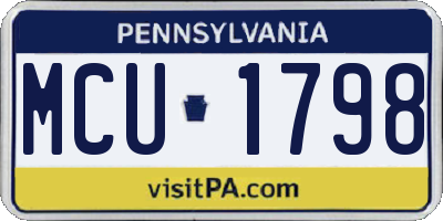 PA license plate MCU1798