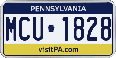 PA license plate MCU1828