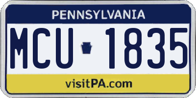 PA license plate MCU1835