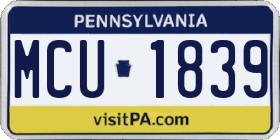 PA license plate MCU1839