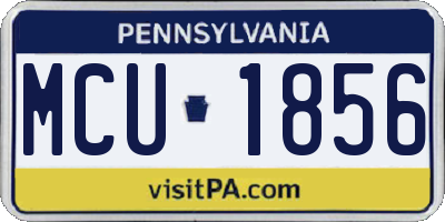 PA license plate MCU1856