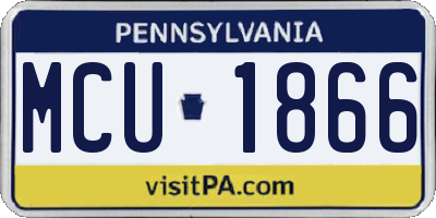 PA license plate MCU1866