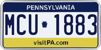 PA license plate MCU1883