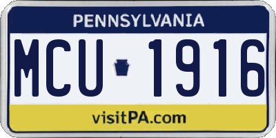 PA license plate MCU1916