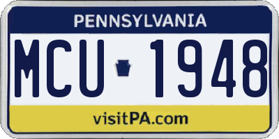 PA license plate MCU1948