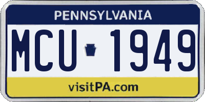PA license plate MCU1949