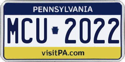 PA license plate MCU2022