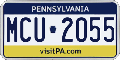 PA license plate MCU2055