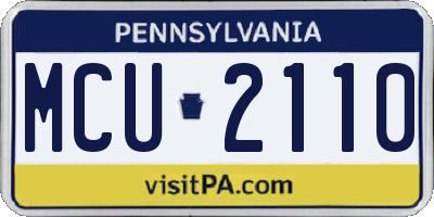 PA license plate MCU2110