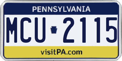 PA license plate MCU2115