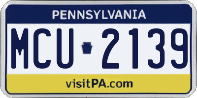 PA license plate MCU2139