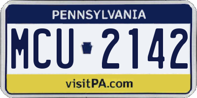 PA license plate MCU2142