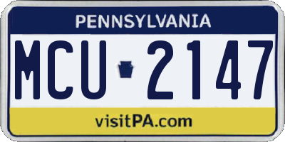 PA license plate MCU2147