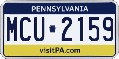 PA license plate MCU2159
