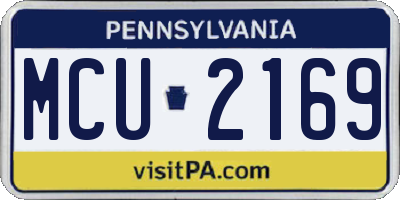 PA license plate MCU2169