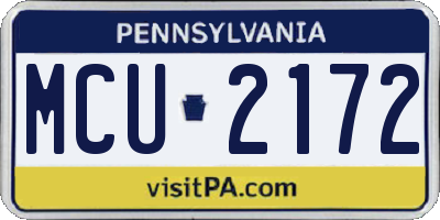 PA license plate MCU2172