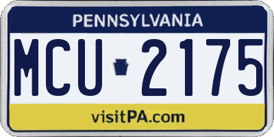 PA license plate MCU2175
