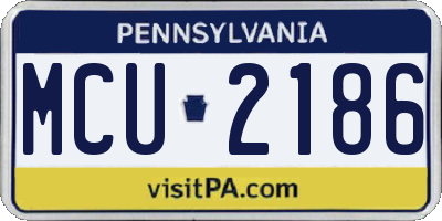 PA license plate MCU2186