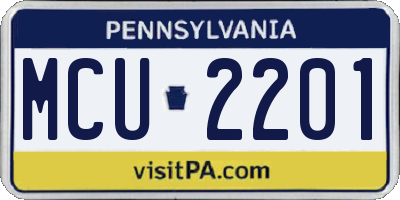 PA license plate MCU2201