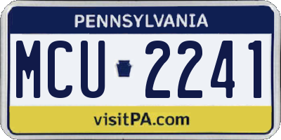PA license plate MCU2241