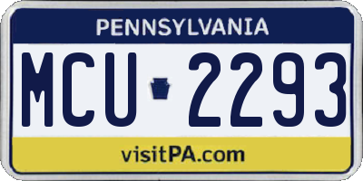 PA license plate MCU2293