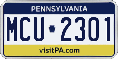 PA license plate MCU2301