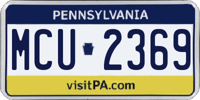 PA license plate MCU2369