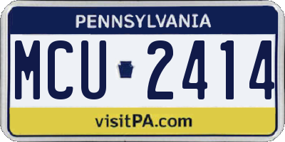 PA license plate MCU2414