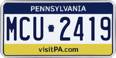 PA license plate MCU2419