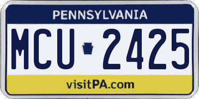 PA license plate MCU2425