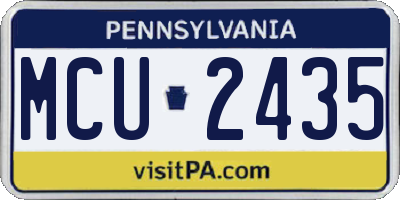 PA license plate MCU2435