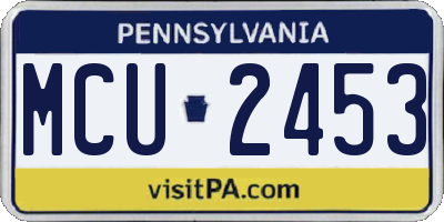 PA license plate MCU2453