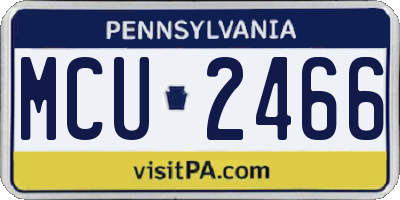 PA license plate MCU2466
