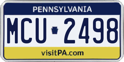 PA license plate MCU2498