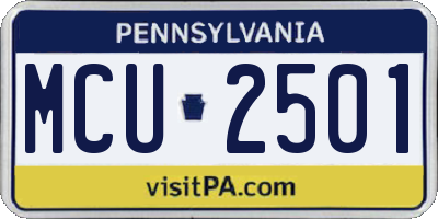 PA license plate MCU2501