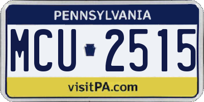 PA license plate MCU2515