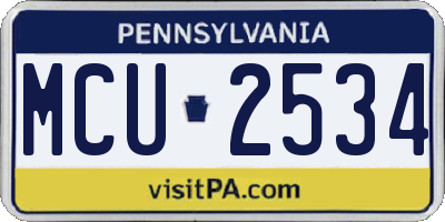 PA license plate MCU2534