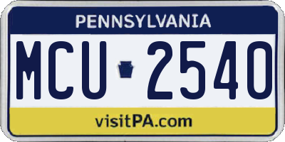PA license plate MCU2540