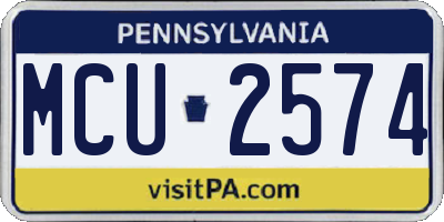 PA license plate MCU2574