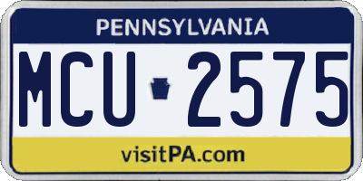 PA license plate MCU2575