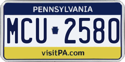 PA license plate MCU2580