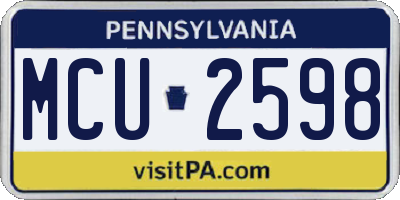 PA license plate MCU2598