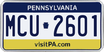 PA license plate MCU2601